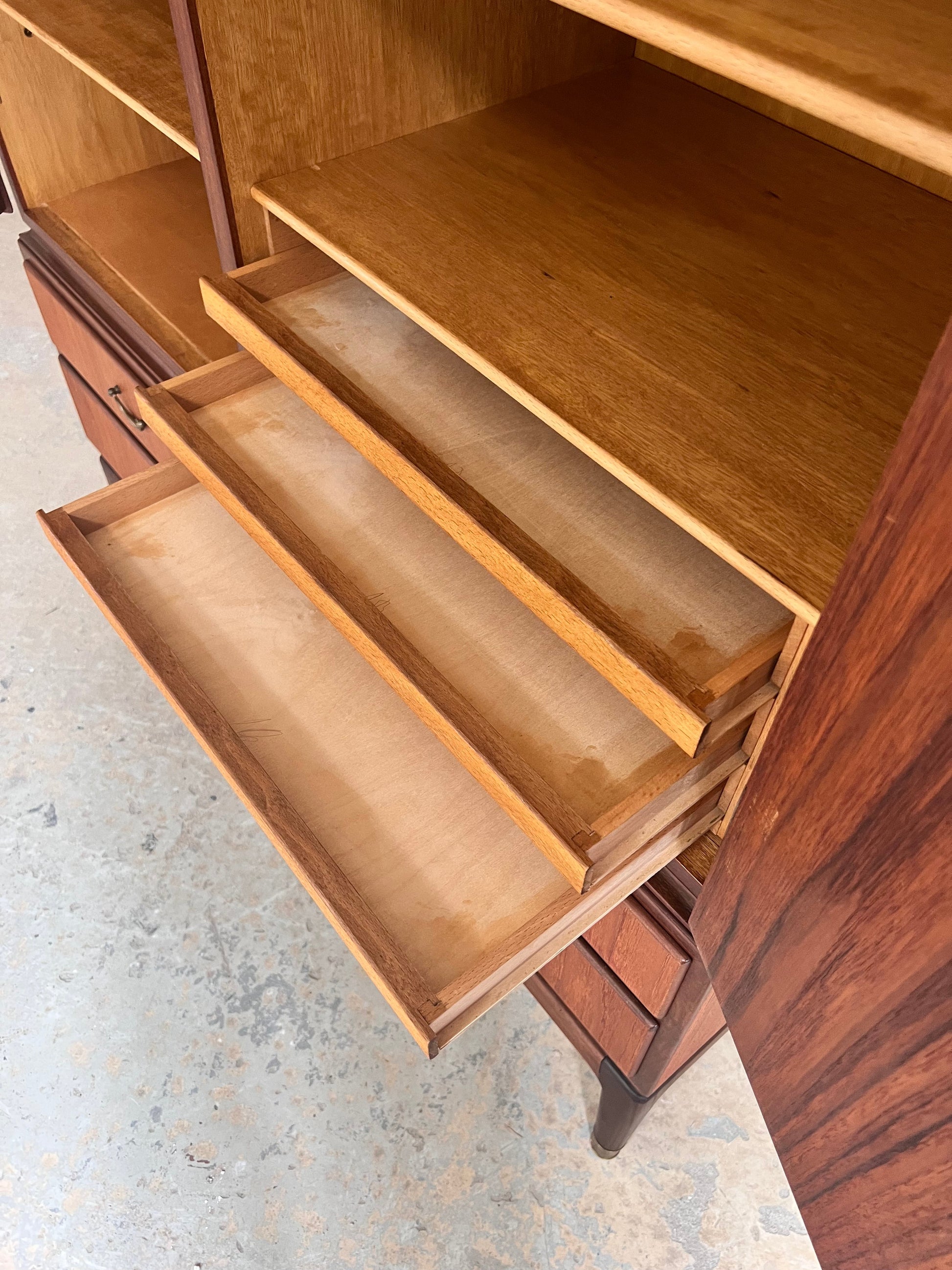 Vintage Aktenschrank Teak mit Schloss aus Dänemark, 50er Jahre