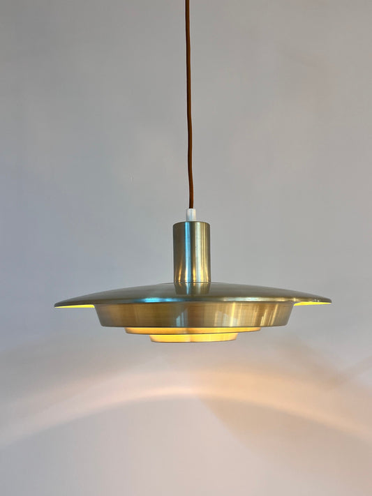Vintage Lamellenlampe von Erik Jensen für Teknika silber