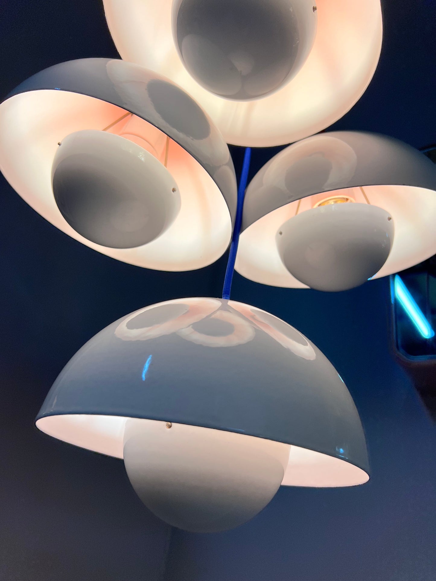 Vintage Hängelampe Flowerpot weiß von Verner Panton für Louis Poulsen