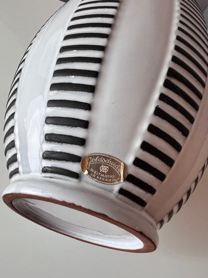 Vintage Vase Alaska A4 by Goldscheider Keramik white black