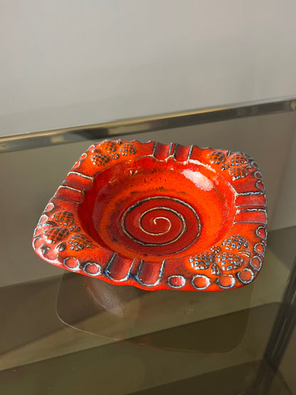 Vintage Aschenbecher Keramik orange von Dümler & Breiden