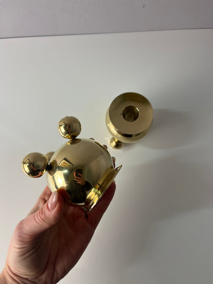 Vintage Kerzenständer Set von 2 Kugel von Gusums Bruk