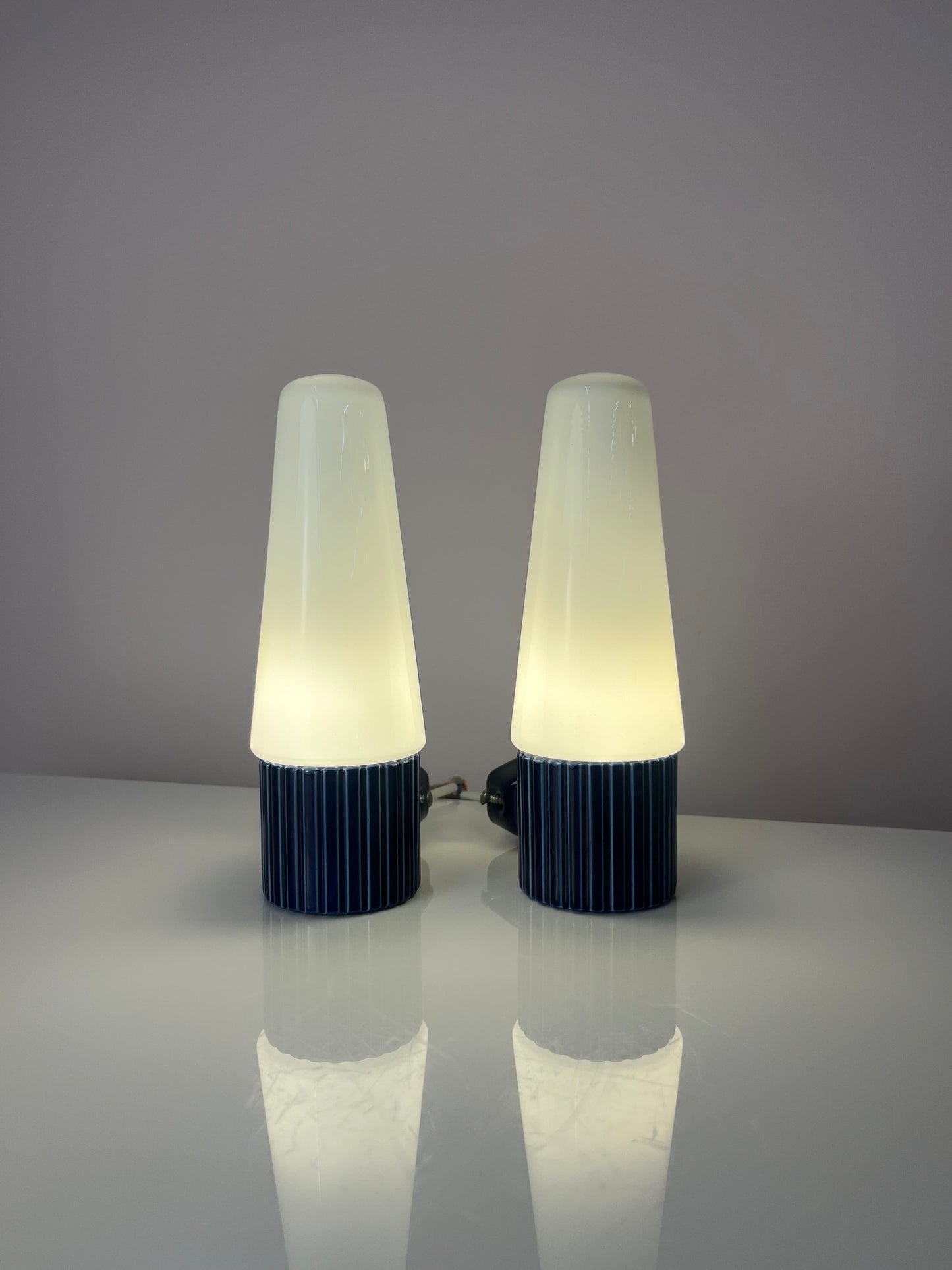 Set von 2 Vintage Wandlampe 6020 von Sigvard Bernadotte für Ifö blau