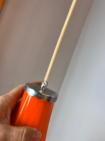 Lampe fleur vintage en verre orange par Peill+Putzler