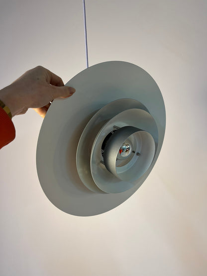 Vintage Hängelampe DE-LUX von Design Light grau