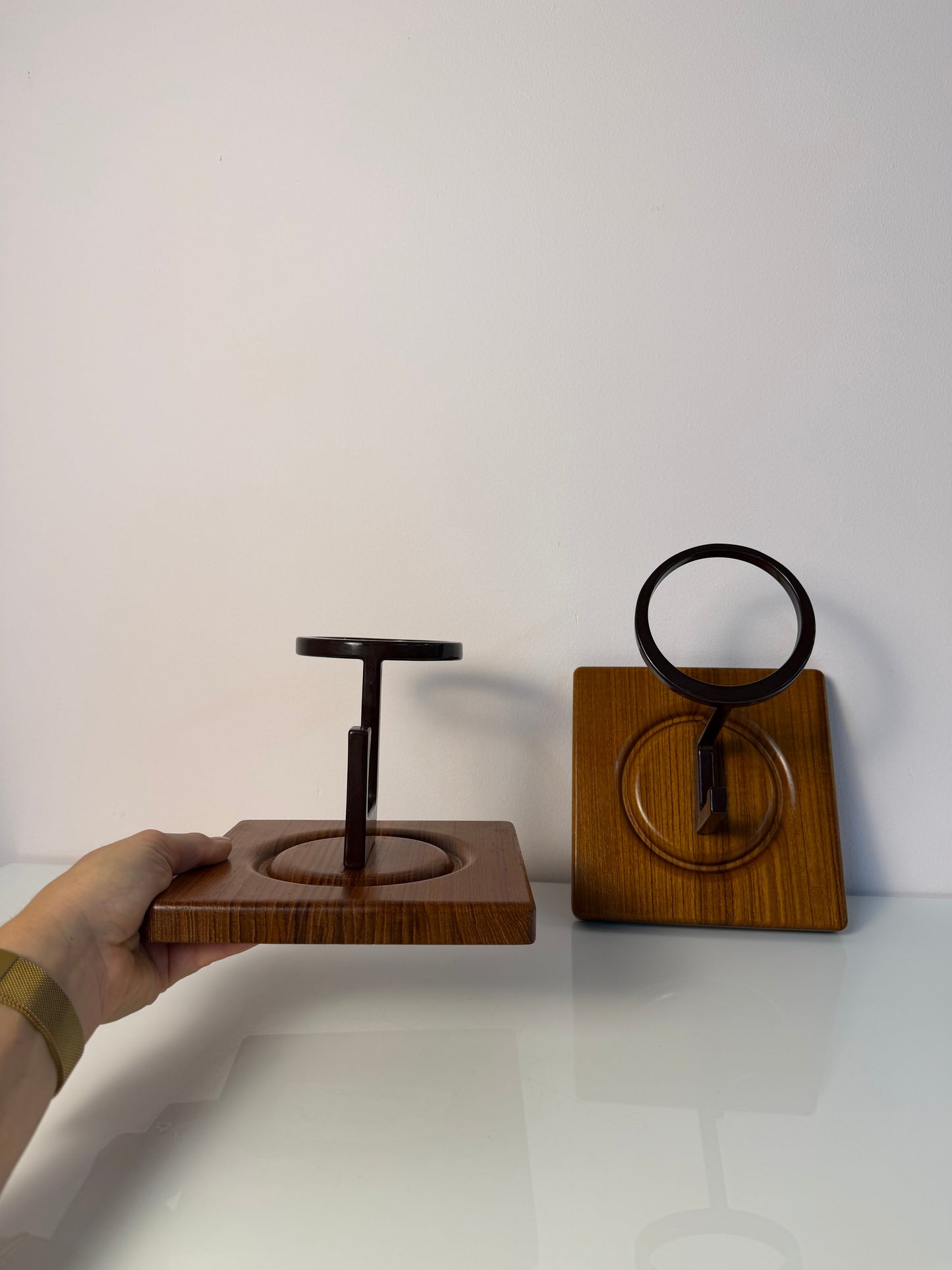 Set von 2 Vintage Wandhaken aus Teak von Sudbrock