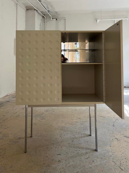 Vintage Highboard mit Minibar und kreisförmigem Reliefmuster aus Belgien