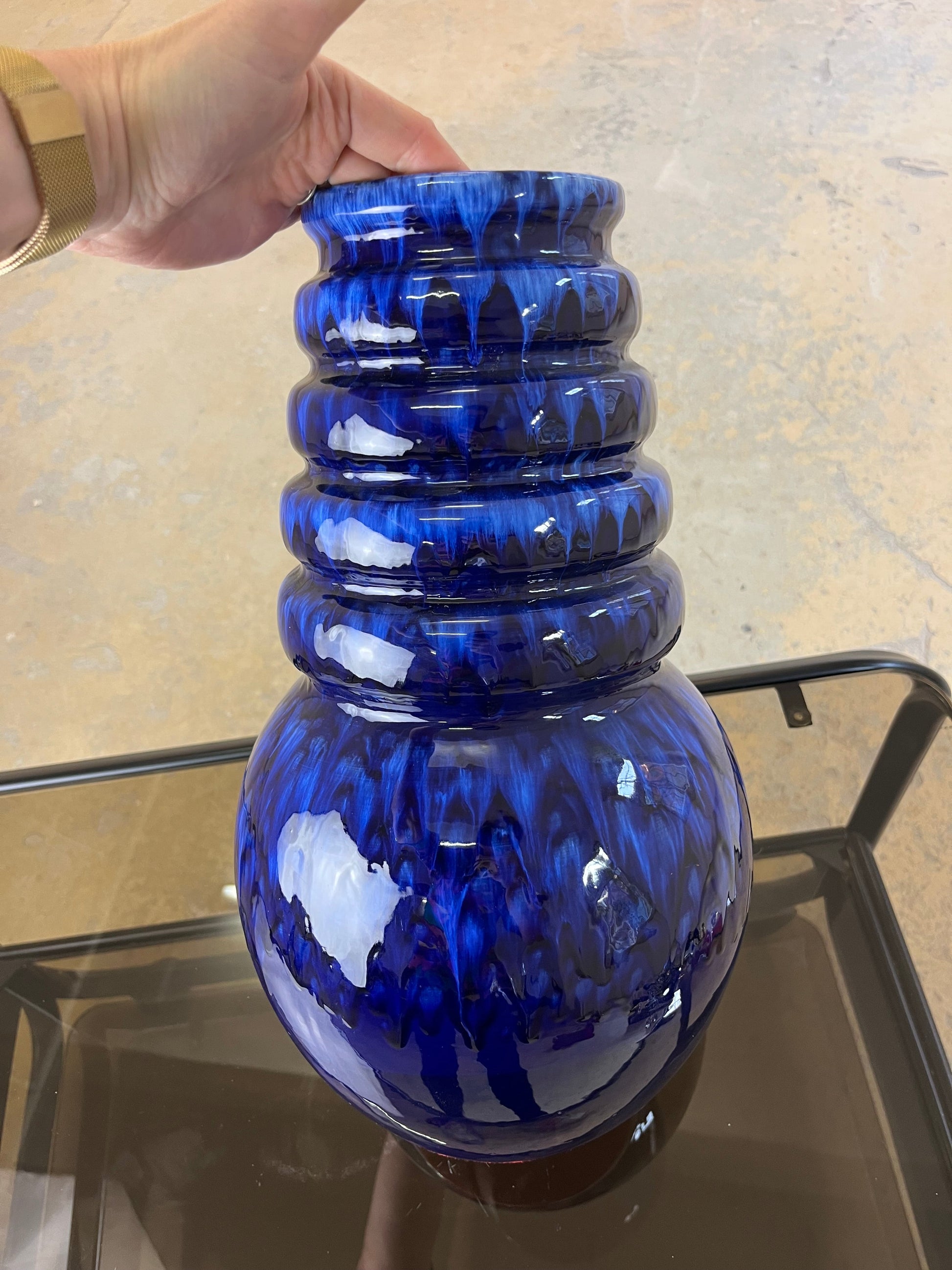 Vintage Vase 269-40 blau verlaufend von Scheurich