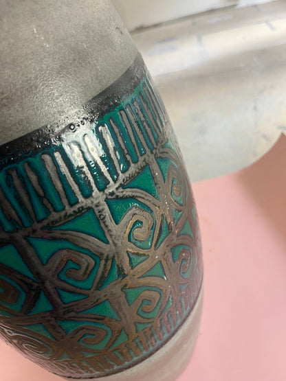 Vintage floor vase 248-50 petrol grey by Scheurich West Germany