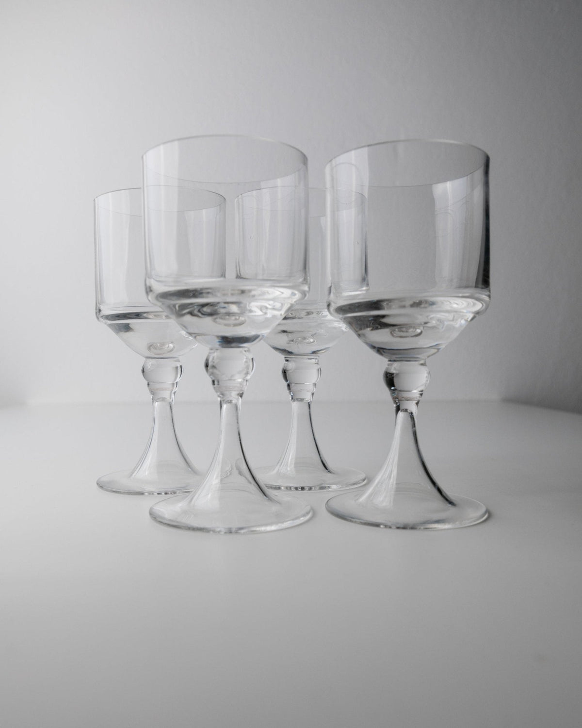 Set von 4 Vintage Weingläser Mid-Century Design Italien 70er