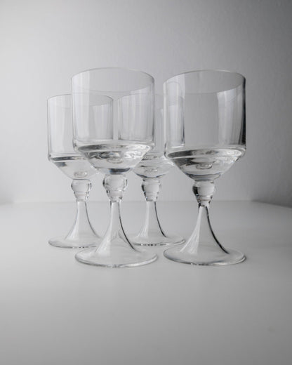 Set von 4 Vintage Weingläser Mid-Century Design Italien 70er