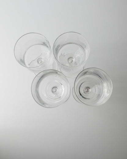 Set von 4 Vintage Weingläser Mid-Century Design Italien 70er