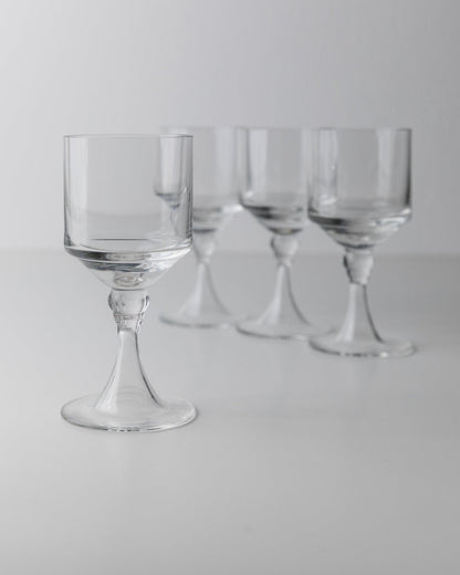 Set von 4 Vintage Weingläser Mid-Century Design Italien 70er