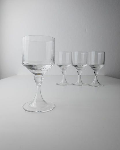 Set von 4 Vintage Weingläser Mid-Century Design Italien 70er