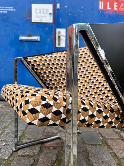 Sessel Mondi braun schwarz Chrom von Jouko Järvisalo für Inno Interior Oy