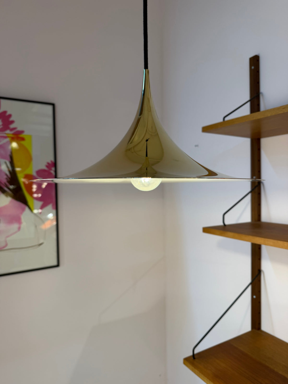 Hängeleuchte "Trompetenlampe" gold von Claus Bonderup und Torsten Thorup für Fog und Mørup