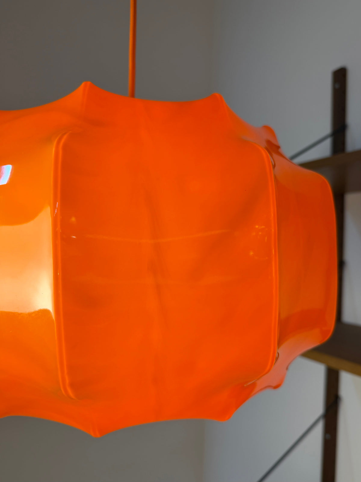 Vintage Hängelampe Orange von Ilka Plast, Space Age