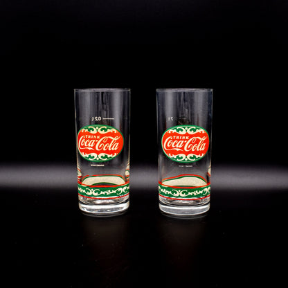 Set von 2 Vintage Coca-Cola Gläser