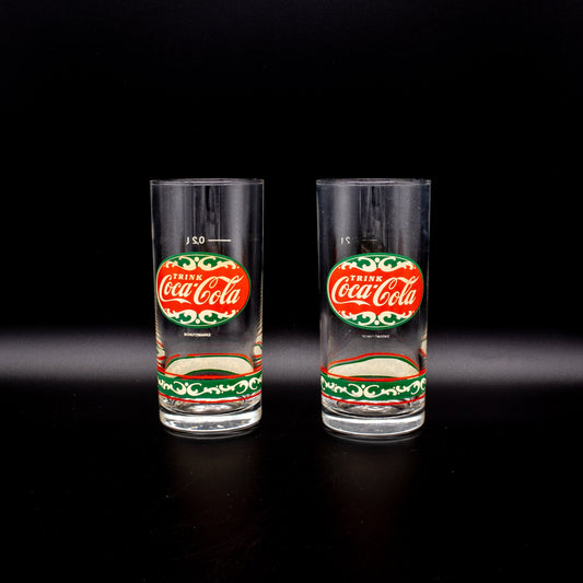 Set von 2 Vintage Coca-Cola Gläser