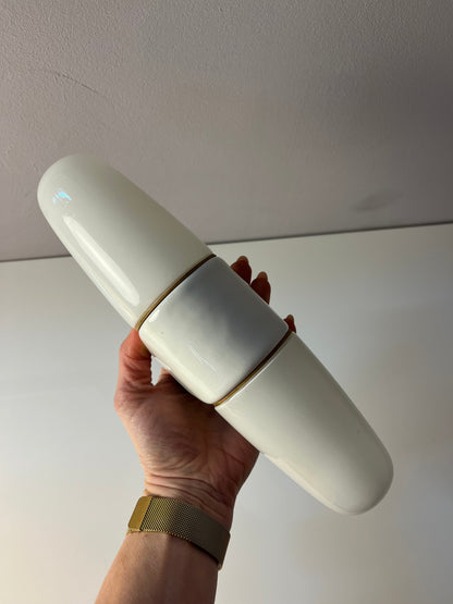Vintage Wandleuchte Modell 6068 weiß von Wilhelm Wagenfeld für Lindner