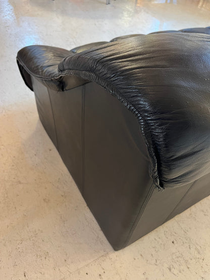 3-Sitzer Sofa schwarz Echtleder