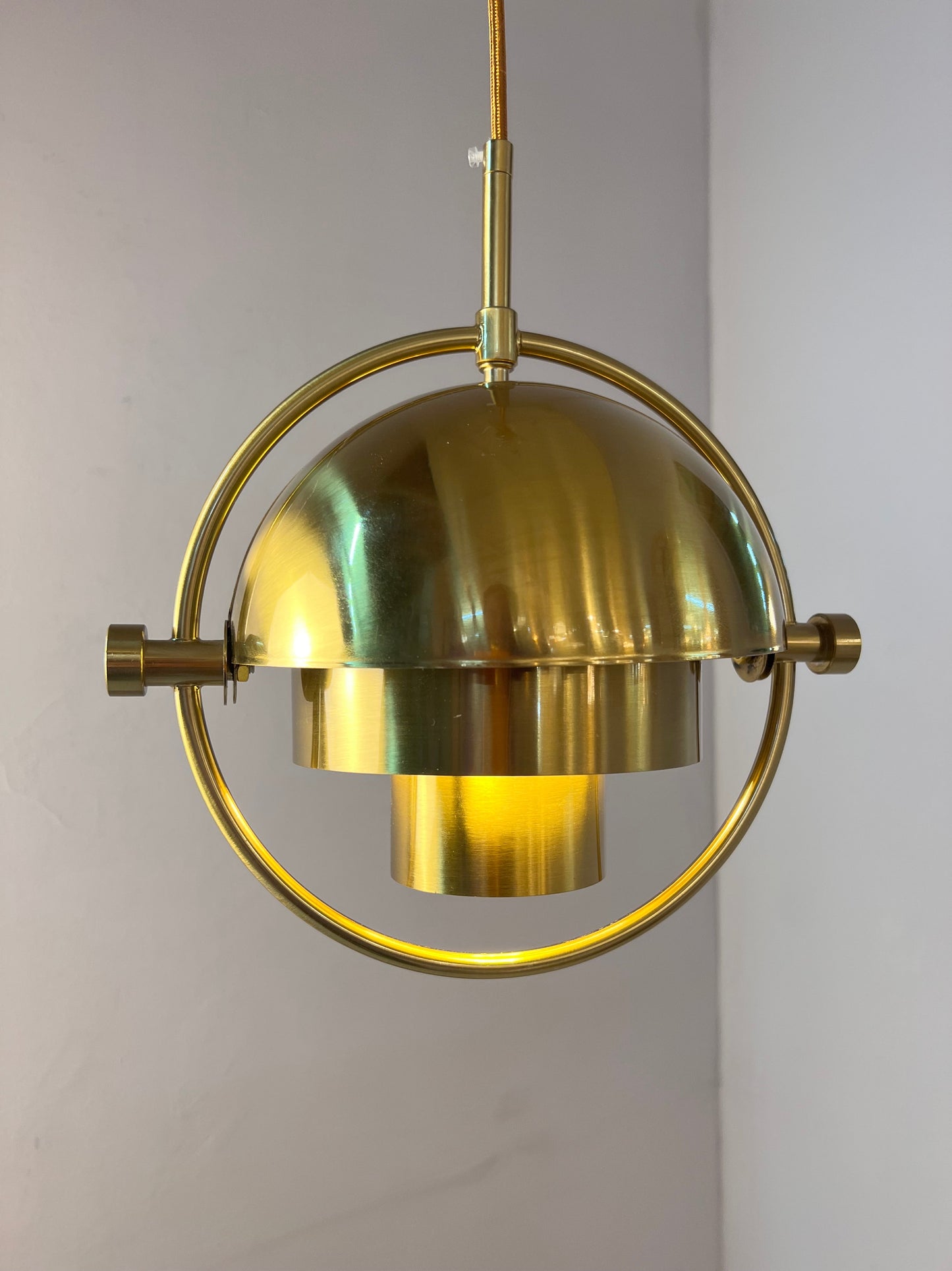 Vintage Hängelampe Multi-Lite von Louis Weisdorf für GUBI Messing