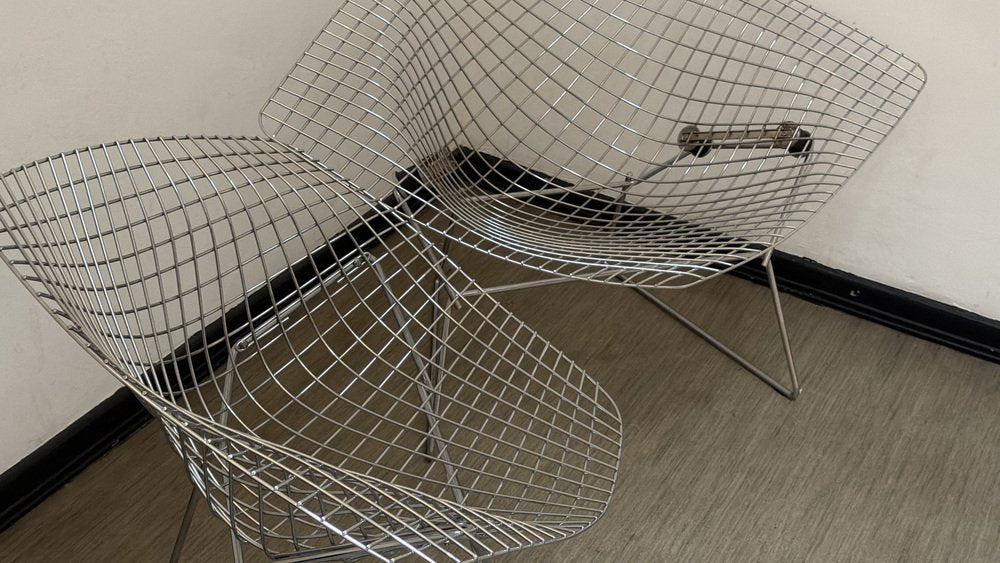 Set von 2 Stühle "Diamond Chair" 421 und 422 von Harry Bertoia für Knoll