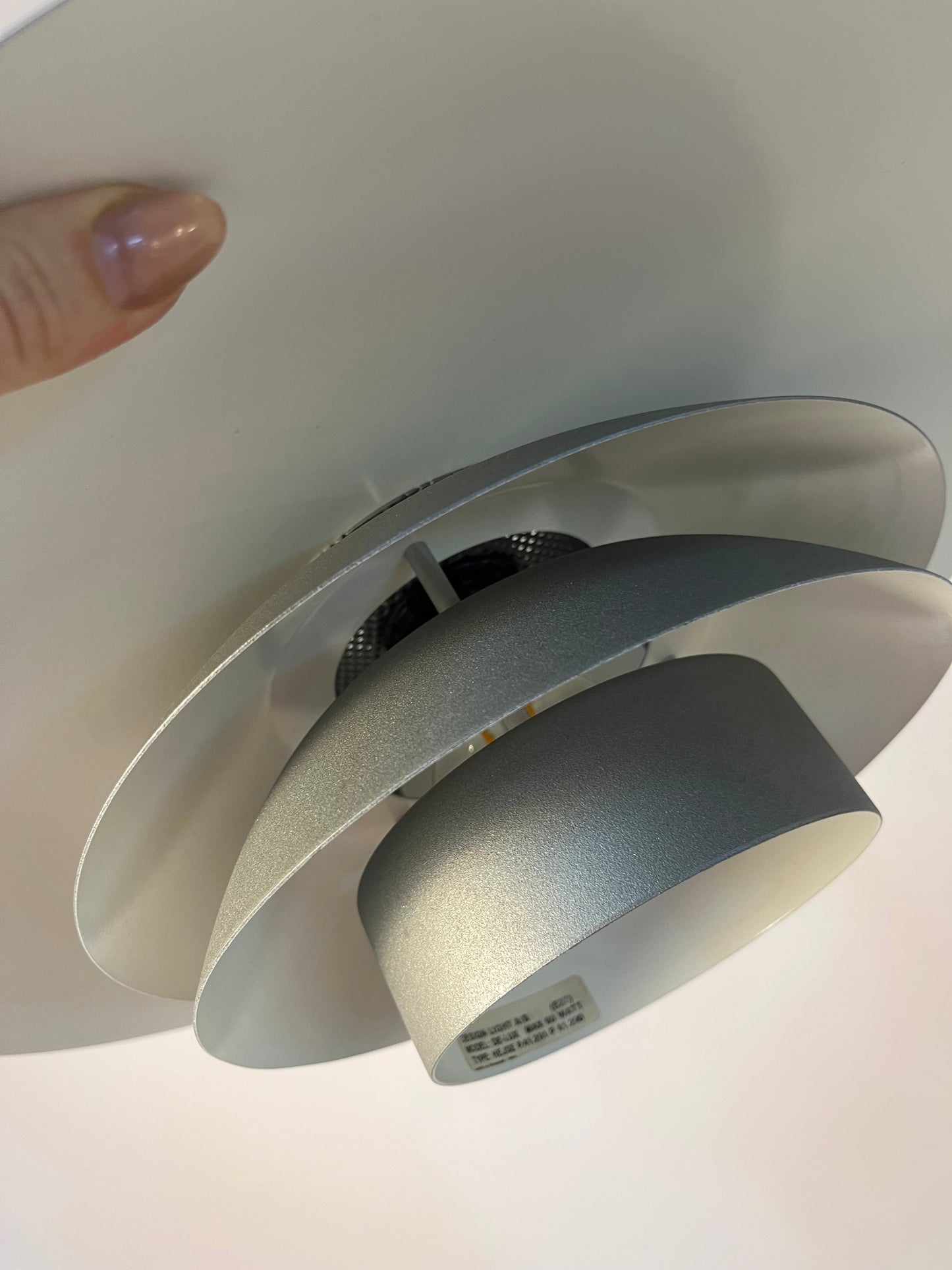 Vintage Hängelampe DE-LUX von Design Light grau