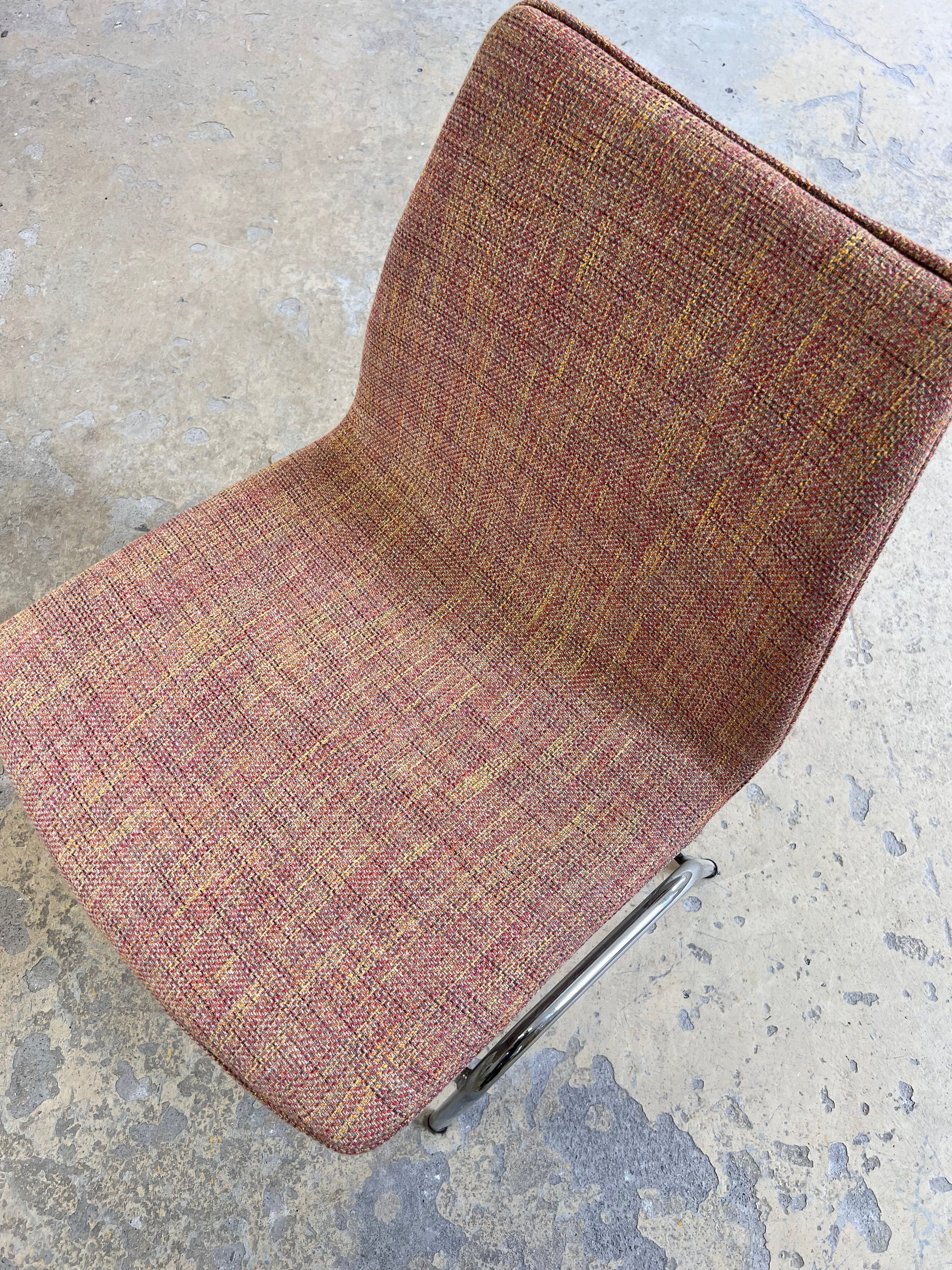 Vintage Sessel Lufthavnsstol von Anden Arkitekt für Duba Møbelindustri orange Chrom