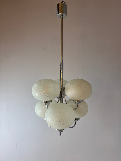 Chandelier with 6 spheres by Richard Essig for Hustadt