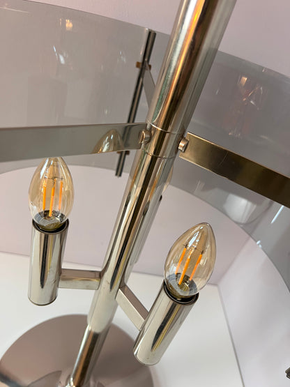 Vintage Tischlampe Chrom und Rauchacryl