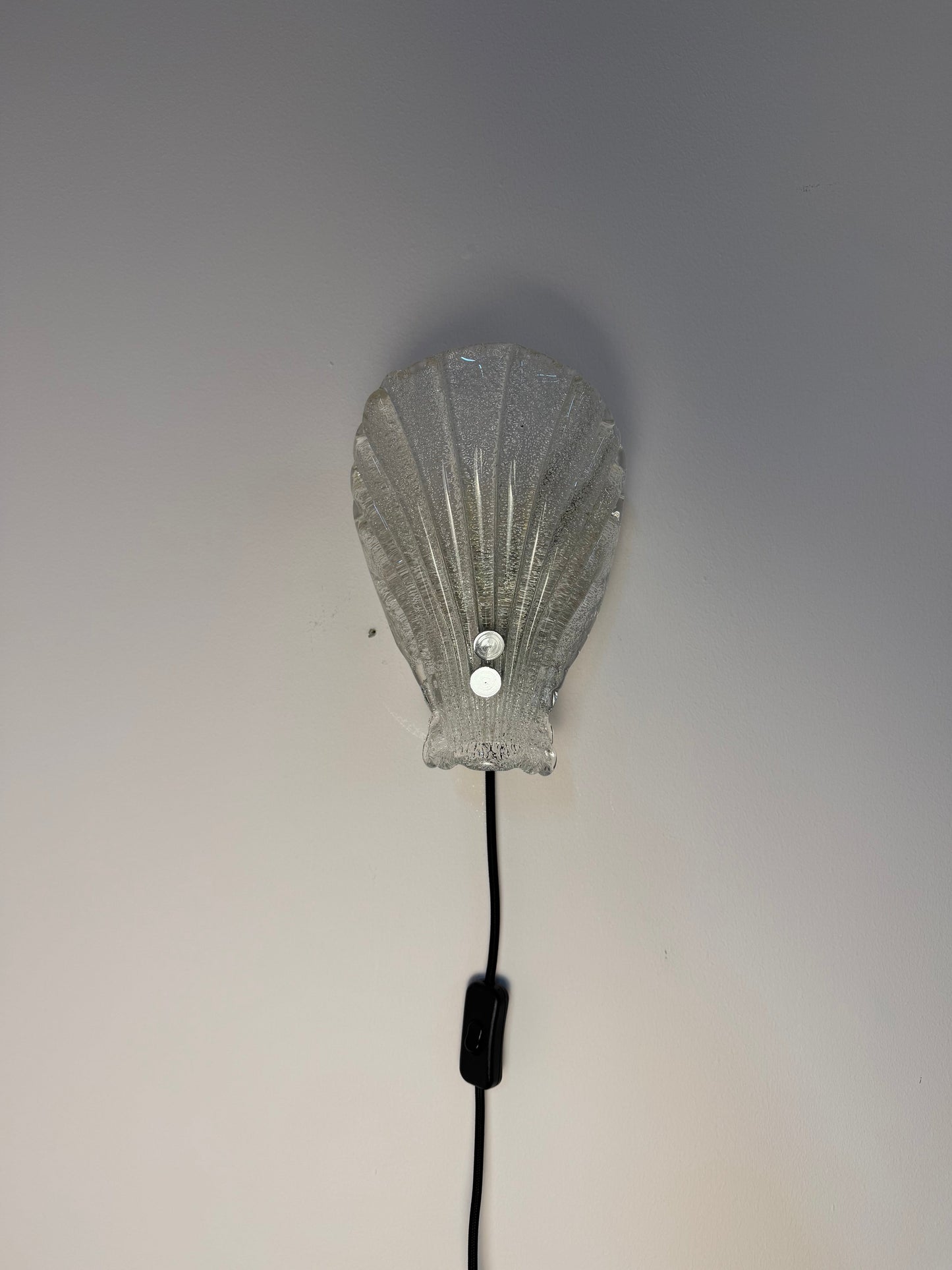 Vintage Wandlampe Muschel Glas von Sölken