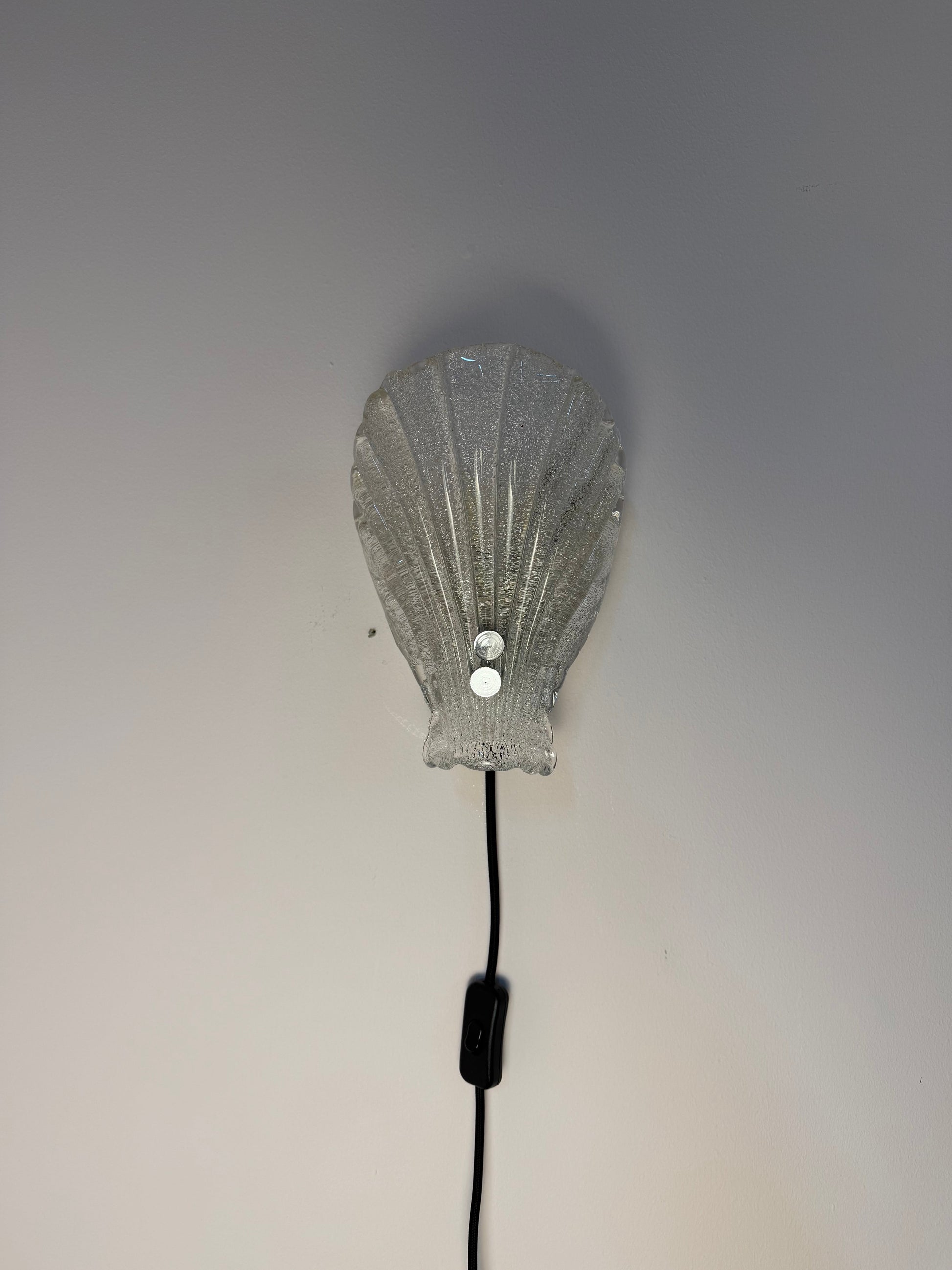 Vintage Wandlampe Muschel Glas von Sölken