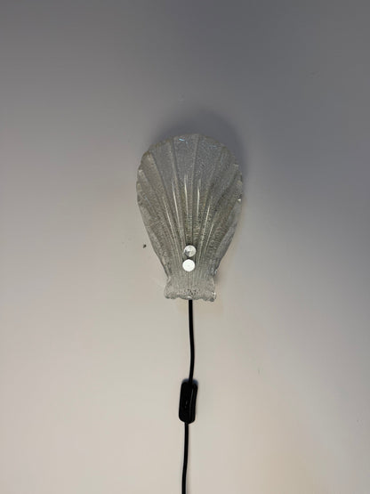 Vintage Wandlampe Muschel Glas von Sölken