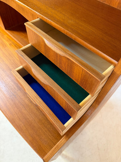 Sekretär mit Spiegel und ausziehbarer Platte aus Teak, Dänemark