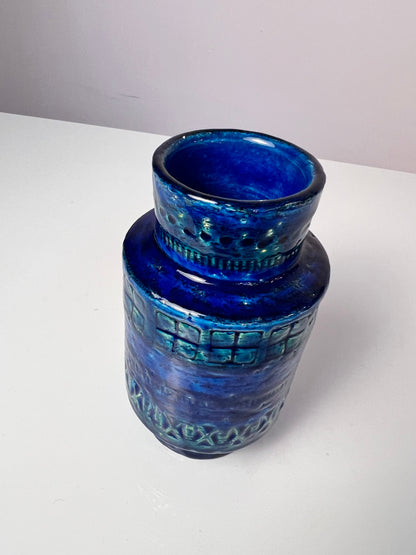Vintage Vase "Rimini Blu" von Aldo Londi für Bitossi