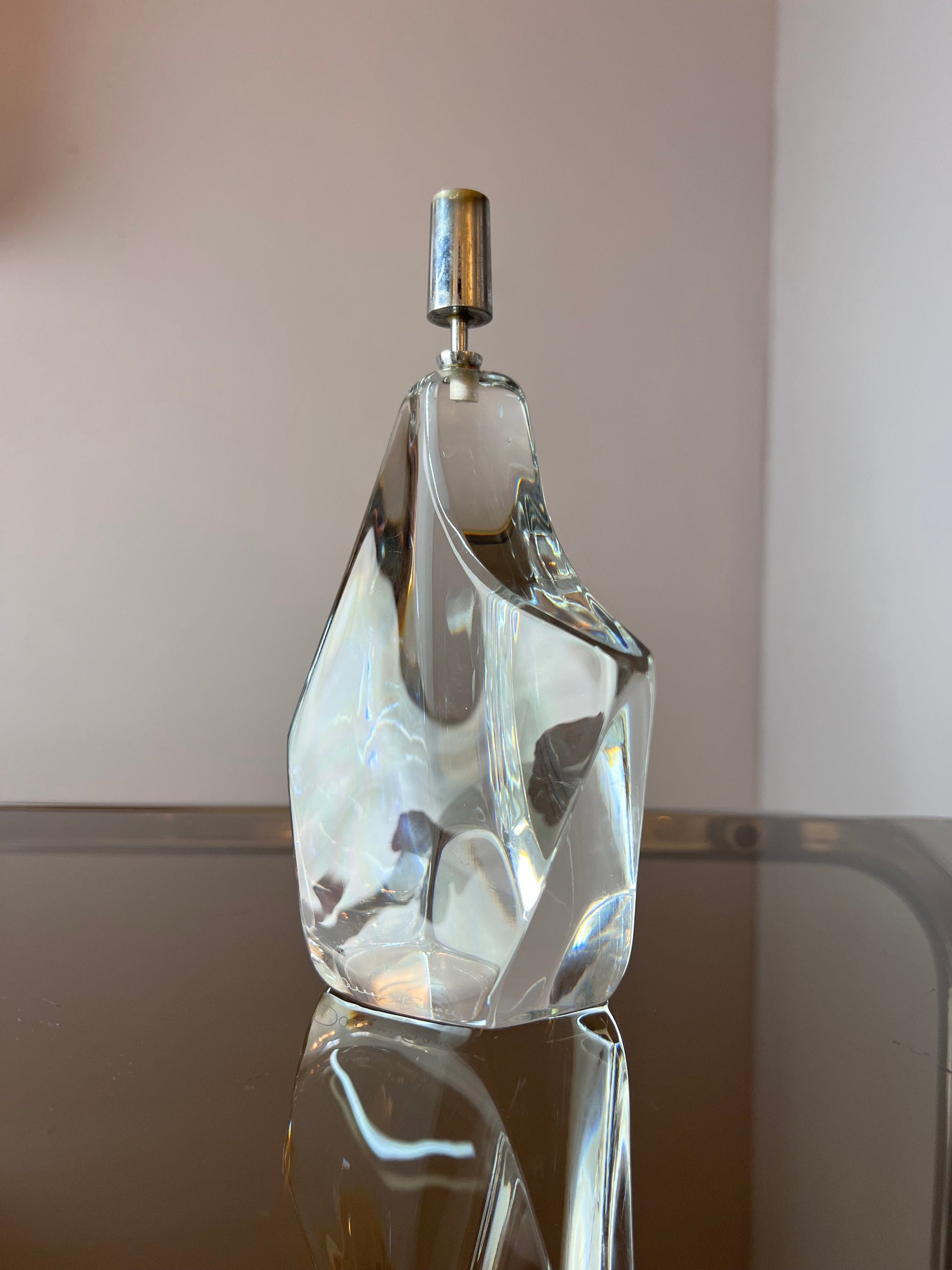 Vintage Kerzenständer Iceberg Glas von Daum Nancy
