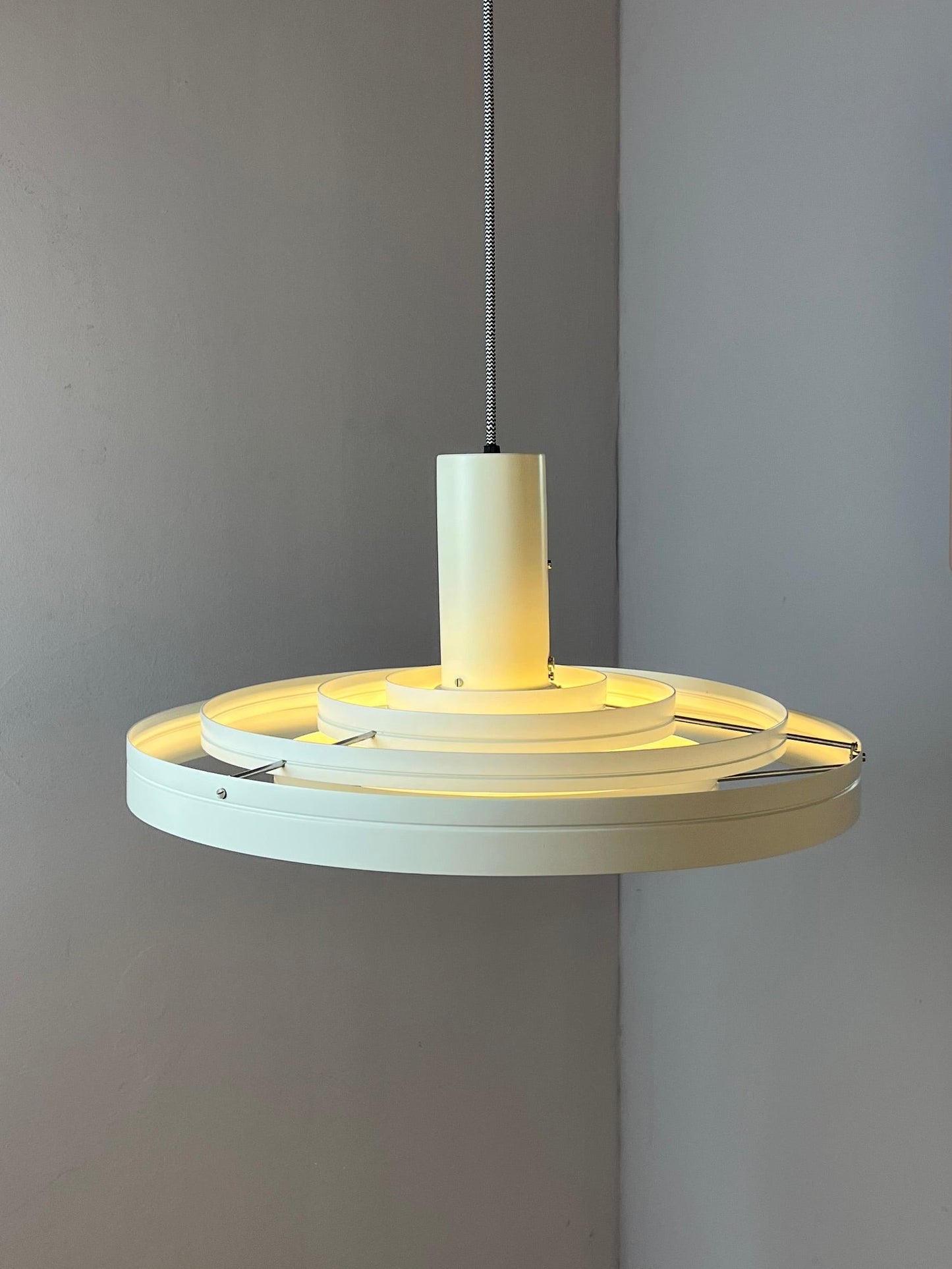 Vintage Hängelampe Fibonacci von Sophus Frandsen für Fog und Mørup weiß