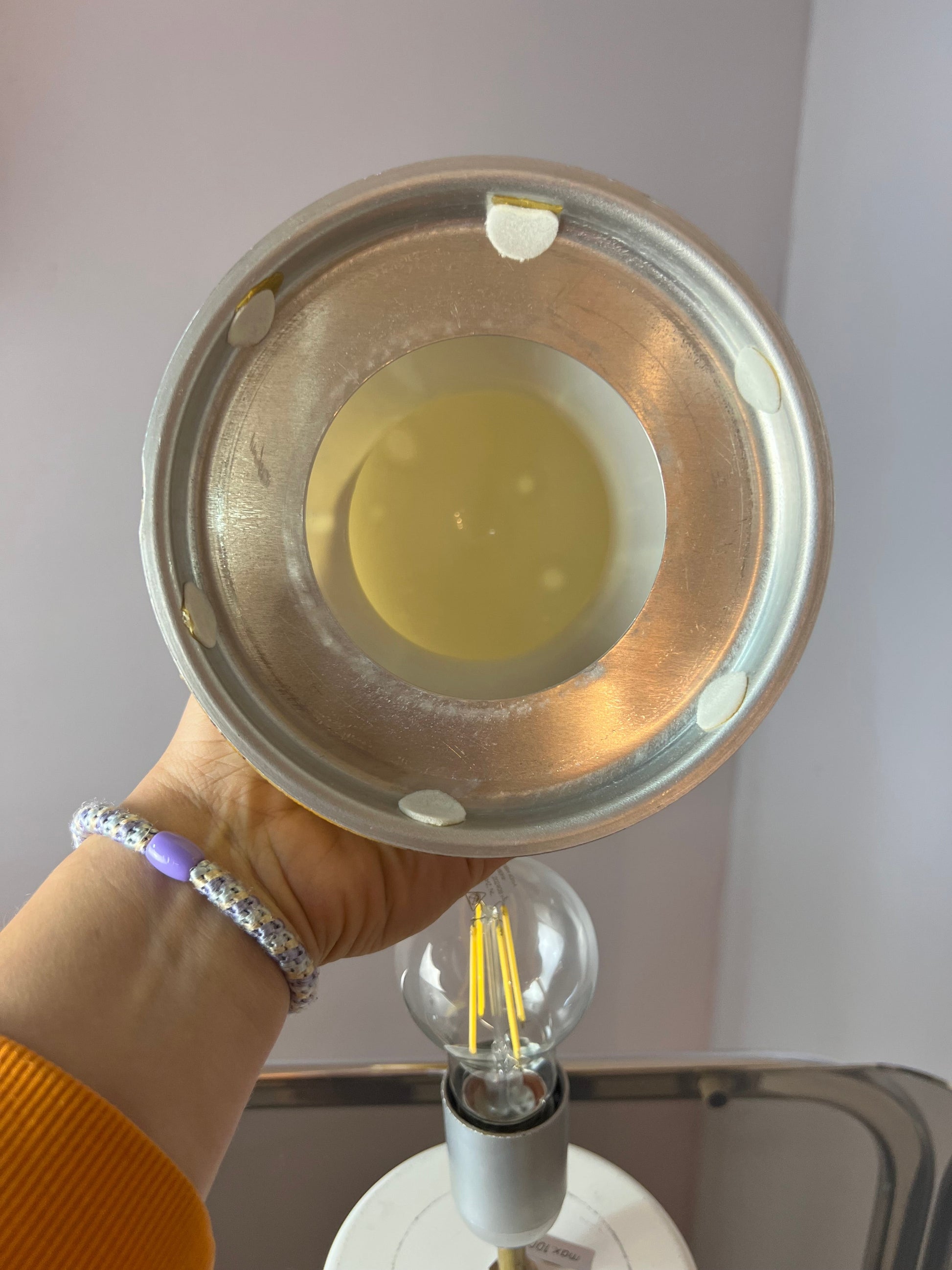Vintage Tischlampe gelb Glas von Doria