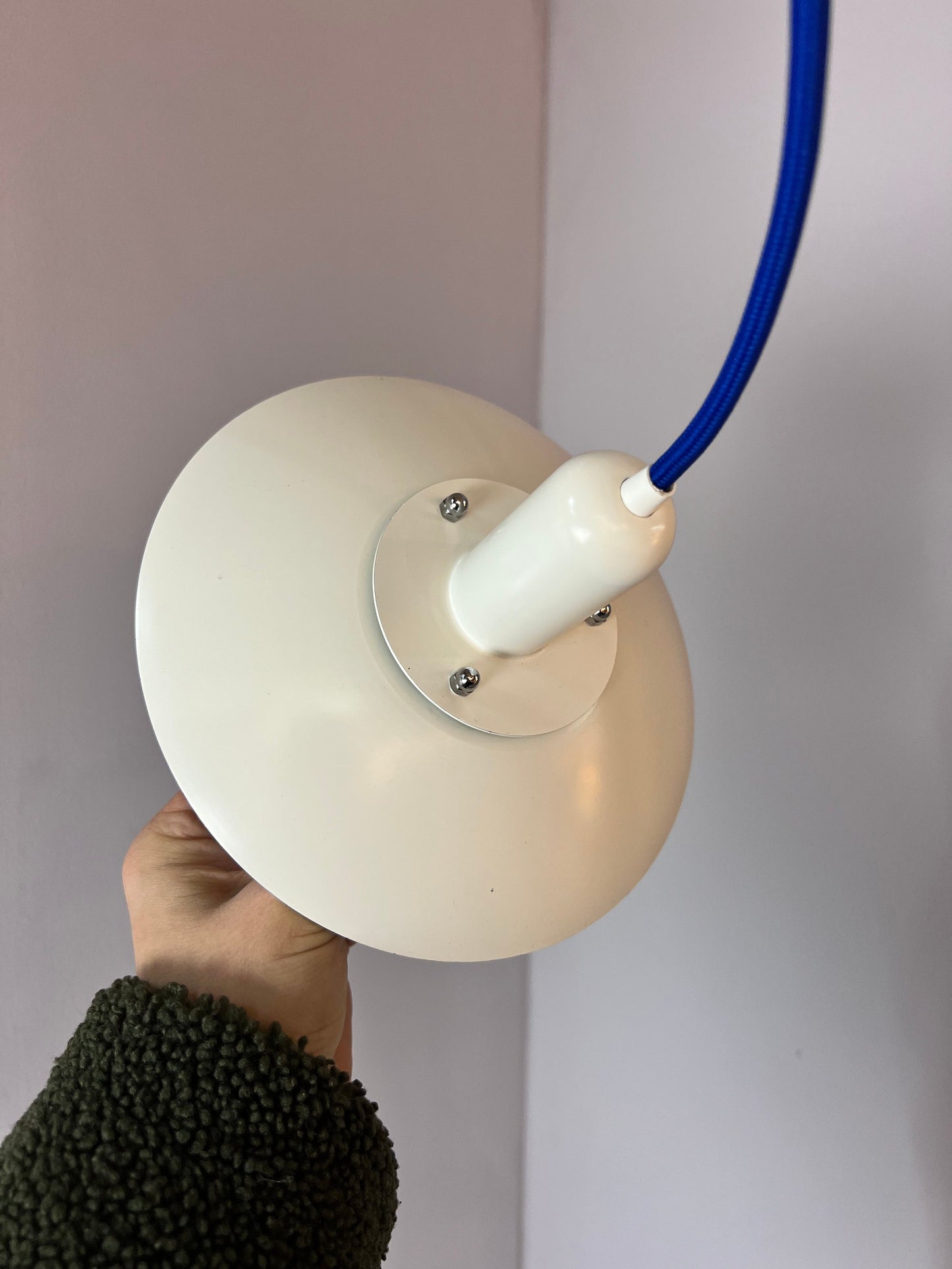 Vintage Lamellenlampe weiß Dänemark