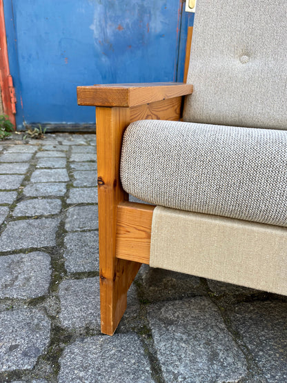 3-Sitzer Sofa beige grau Safari-Stil