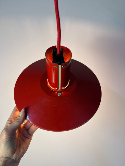 Vintage Lamellenlampe Flipper von Mogens Davidsen für SC Sørensen rot