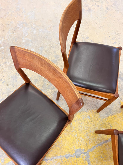 Vintage Polsterstuhl Set von 4 von Henning Kjærnulf für Korup Stolefabrik