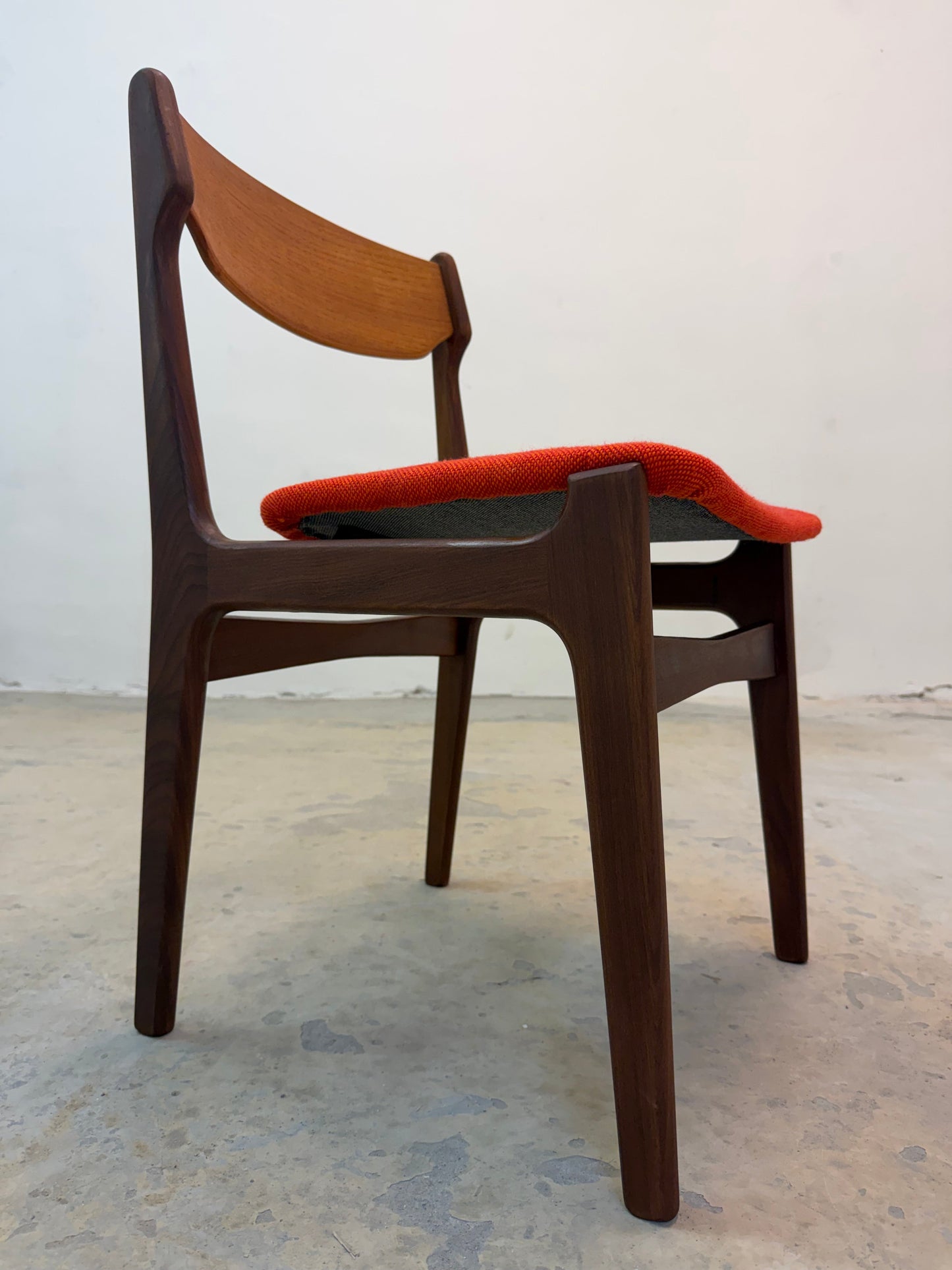 Vintage Polsterstuhl Teak Orange von Erik Buch
