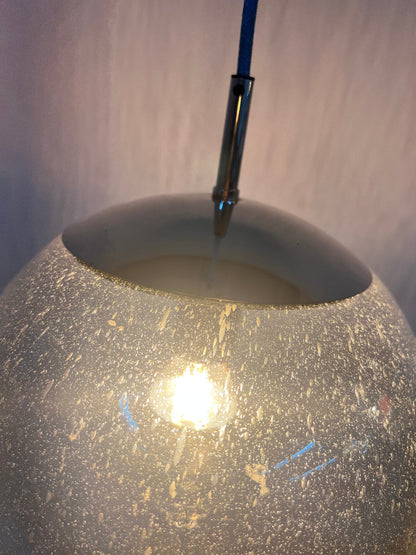 Vintage Pendelleuchte Glaskugel von Hustadt Leuchten