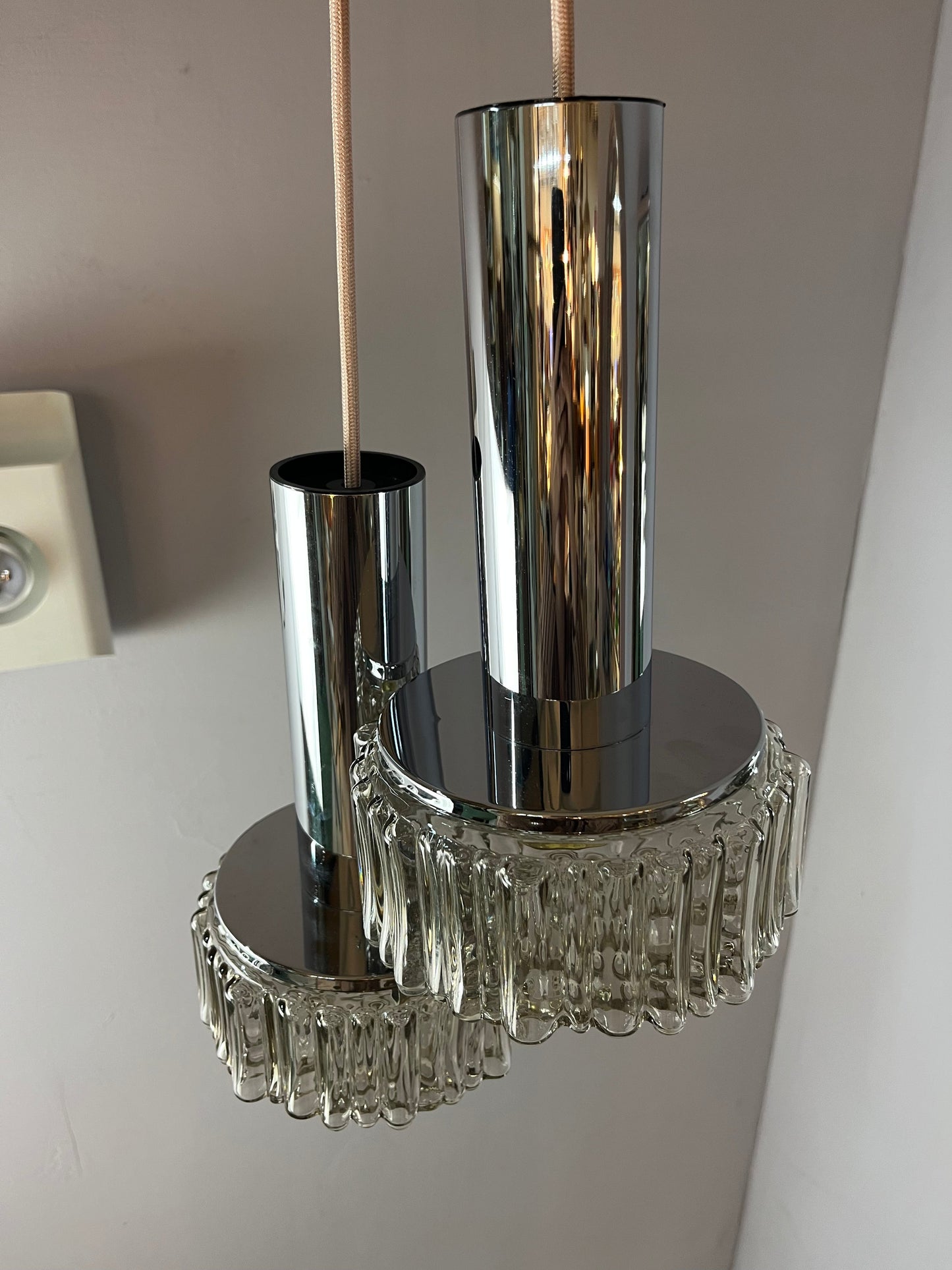 Pendelleuchte Modell P105 Rauchglas Chrom von STAFF