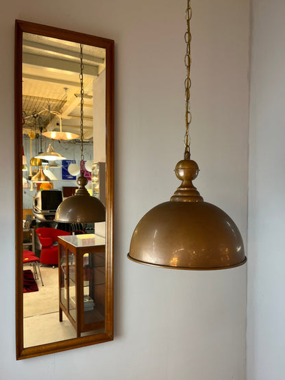 Lampe suspendue vintage en cuivre avec chaîne
