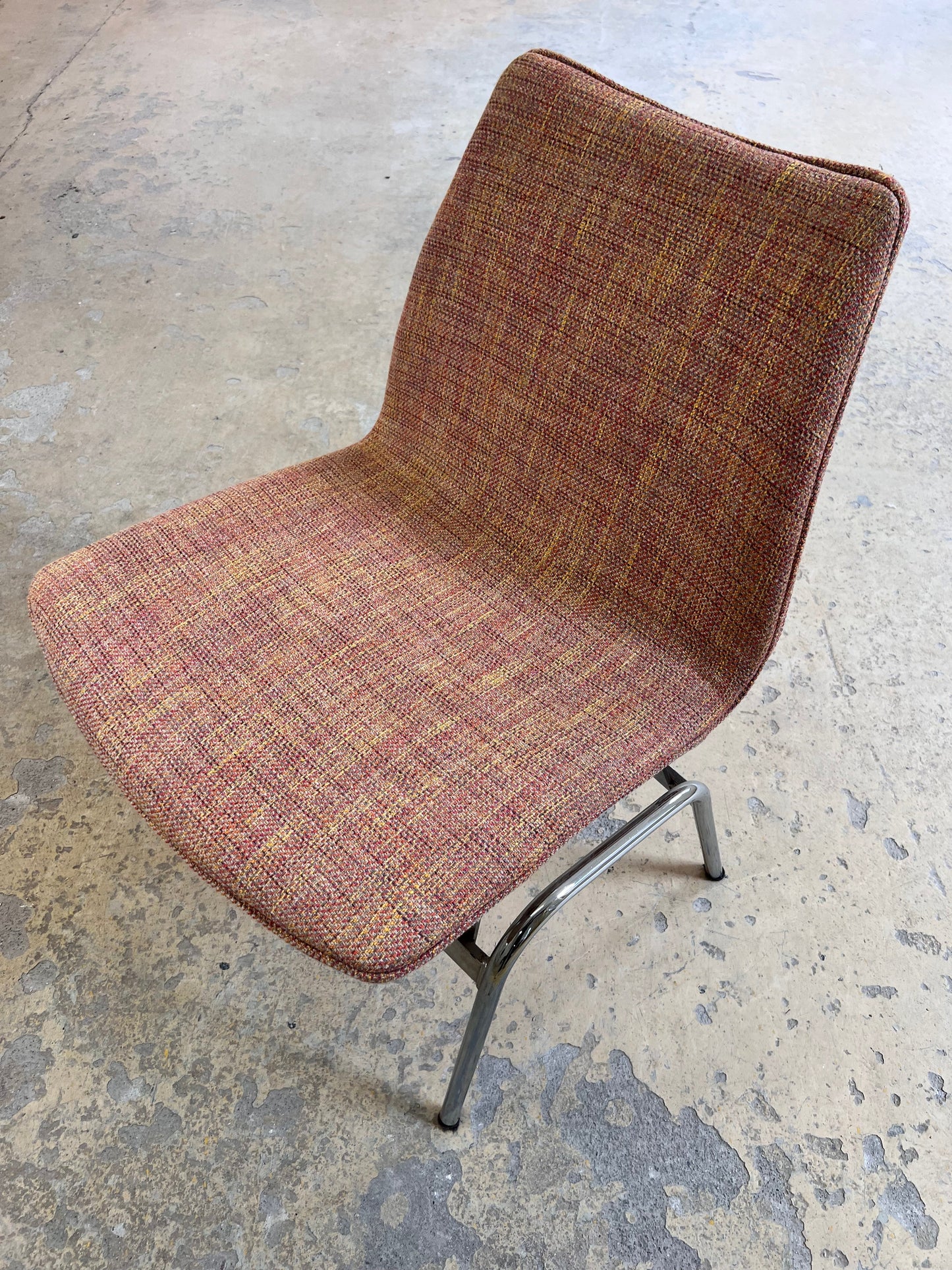 Vintage Sessel Lufthavnsstol von Anden Arkitekt für Duba Møbelindustri orange Chrom