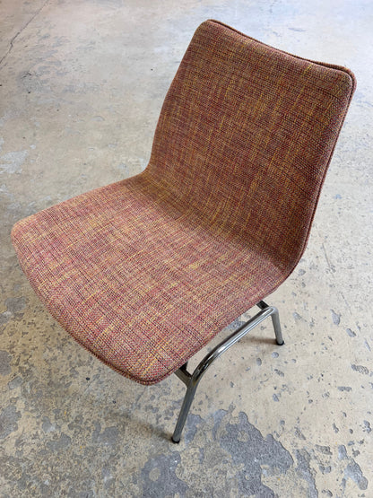 Vintage Sessel Lufthavnsstol von Anden Arkitekt für Duba Møbelindustri orange Chrom