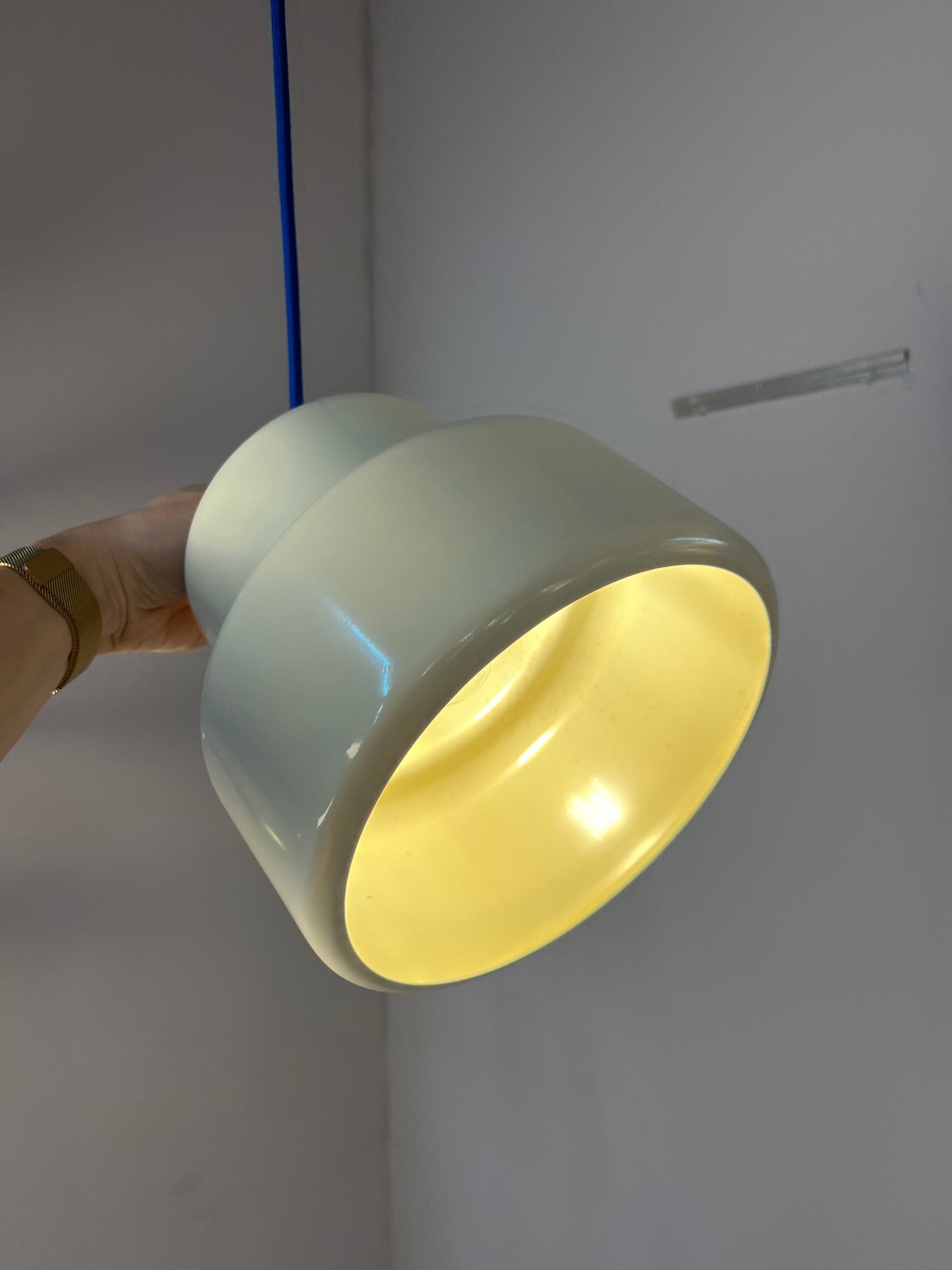 Vintage Hängelampe Poker von Jo Hammerborg für Fog und Mørup cremeweiß